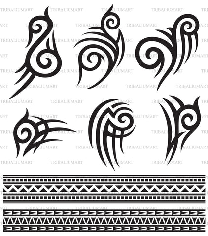 Tribal Tattoo Art design elements SVG TribaliumArtSF 