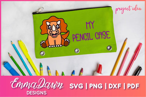 Triceratops SVG, Cute Dinosaur SVG SVG Emma Dawn Designs 