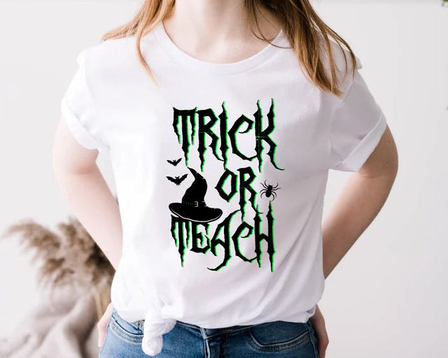 Trick or Teach Halloween PNG, Halloween png, Halloween teacher sublimation, Halloween teach design, trick or teach PNG, Trick or Treat print Sublimation iStyleDesign 