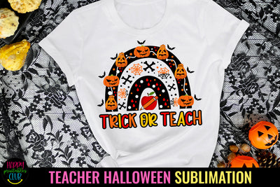 Trick or Teach Halloween Teacher Sublimation I Halloween PNG Sublimation Happy Printables Club 