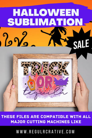 Trick or tequila Sublimation PNG, Sublimation Halloween Design Sublimation Regulrcrative 