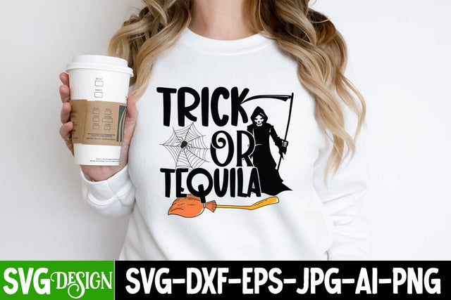 Trick or TeQuila SVG Cut File, Trick or TeQuila SVG Design, Trick or TeQuila Sublimation PNG, Halloween SVG Cut File, Halloween SVG bundle, Halloween Quotes SVG ,Halloween SVG Sublimation Design, Trick or Treat SVG SVG BlackCatsMedia 