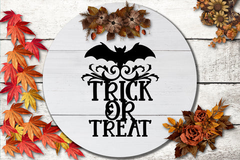 Trick Or Treat Bat Sign SVG Sublimatiz Designs 