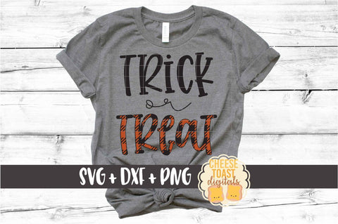 Trick or Treat - Buffalo Plaid Halloween SVG PNG DXF Cut Files SVG Cheese Toast Digitals 