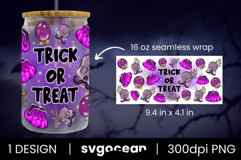 Trick Or Treat Can Glass PNG Sublimation SvgOcean 