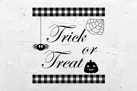 Trick or Treat Cut File. Farmhouse Halloween Sign SVG Olga Terlyanskaya 