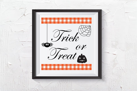 Trick or Treat Cut File. Farmhouse Halloween Sign SVG Olga Terlyanskaya 