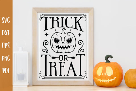 Trick or Treat Cut File - Halloween Sign SVG SVG CraftLabSVG 