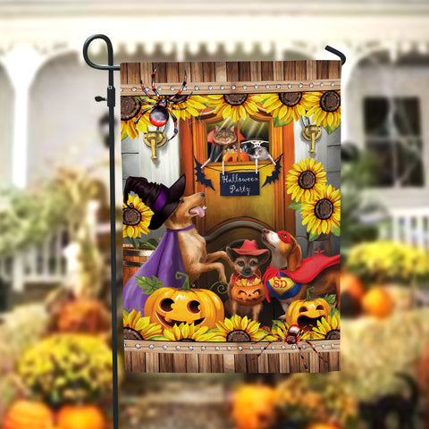 Trick Or Treat Dogs Halloween Garden Flag - 12x18 Garden Flag Sublimation Design Download PNG File Instant Download Sublimation CaldwellArt 