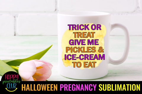 Trick or Treat Give Me-Halloween Pregnancy Sublimation PNG Sublimation Happy Printables Club 