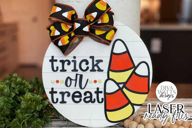 Trick or Treat Glowforge SVG | Halloween Candy Corn Design SVG Diva Watts Designs 