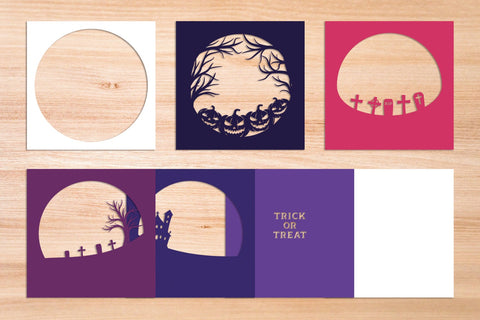 Trick or Treat Halloween - 3D Layered Paper Cut SVG SVG Slim Studio 