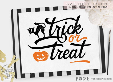 Trick or treat | Halloween cut file SVG TheBlackCatPrints 