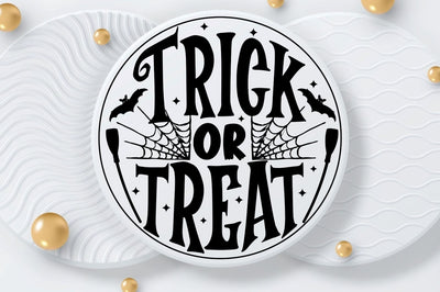Trick or treat, Halloween Door Sign SVG SVG DESIGNISTIC 