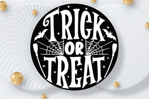 Trick or treat, Halloween Door Sign SVG SVG DESIGNISTIC 