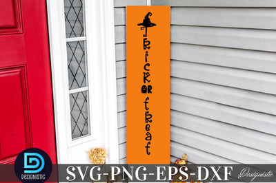 Trick or treat, Halloween Porch Sign Svg Design SVG DESIGNISTIC 