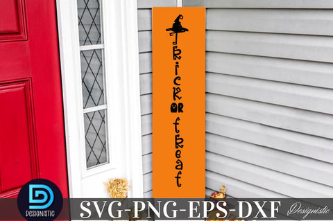 Trick or treat, Halloween Porch Sign Svg Design SVG DESIGNISTIC 