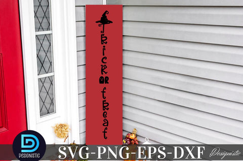 Trick or treat, Halloween Porch Sign Svg Design SVG DESIGNISTIC 