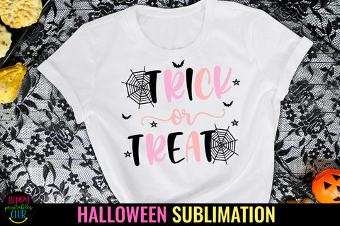 Trick or Treat Halloween Sublimation I Pink Halloween PNG Sublimation Happy Printables Club 
