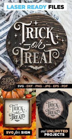 Trick or Treat | Halloween SVG Sign SVG The Vintage Signs Shop 