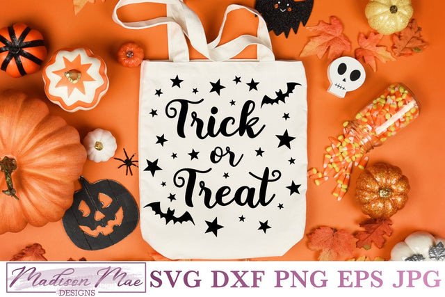 Trick or Treat, Halloween Tote SVG SVG Madison Mae Designs 