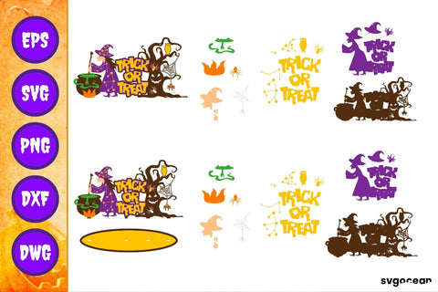 Trick or Treat Layered Paper Cut Designs 3D Paper SvgOcean 