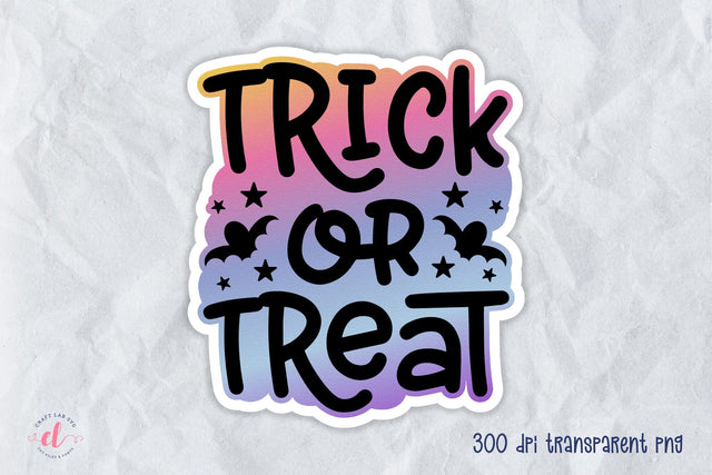 Trick or Treat PNG | Printable Halloween Sticker Sublimation CraftLabSVG 