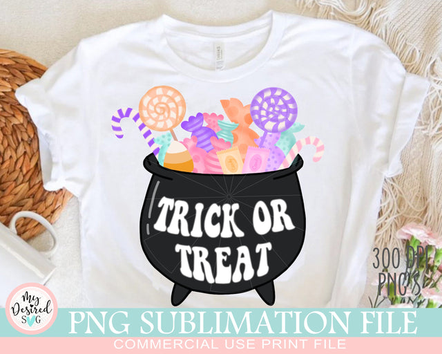 Trick or Treat PNG, Witch Cauldron png, Halloween Designs, kids Halloween png, Bag of treats, Funny halloween png, Sublimation Designs Downloads Sublimation MyDesiredSVG 
