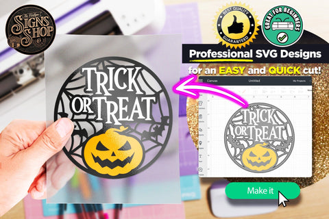 Trick or treat pumpkin | Halloween SVG Sign SVG The Vintage Signs Shop 