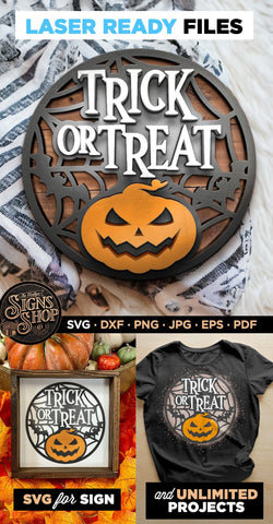 Trick or treat pumpkin | Halloween SVG Sign SVG The Vintage Signs Shop 