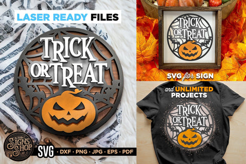 Trick or treat pumpkin | Halloween SVG Sign SVG The Vintage Signs Shop 