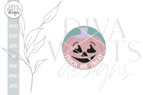 Trick Or Treat Pumpkin SVG For Halloween Shirt With Jack-O-Lantern Door Hanger For Halloween SVG With Pumpkin Face For Pumpkin Shirt SVG SVG Diva Watts Designs 
