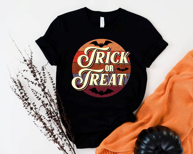 Trick Or Treat Retro Halloween Design Sublimation Png, Halloween PNG Design, Halloween Design,Sublimation Designs Downloads, Halloween Png Sublimation BouDesign 