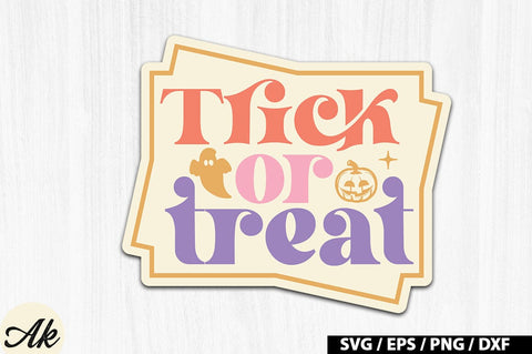 Trick or treat Retro Stickers SVG akazaddesign 