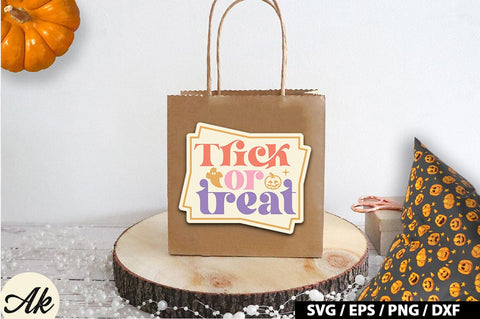 Trick or treat Retro Stickers SVG akazaddesign 