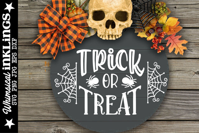 Trick Or Treat-Round Halloween SVG SVG Whimsical Inklings 