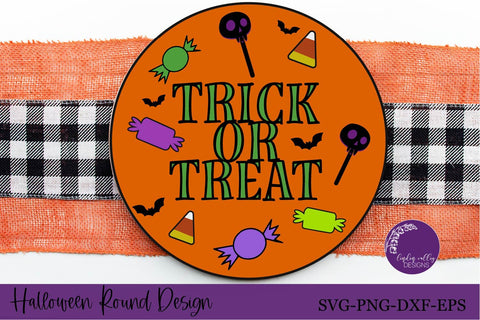 Trick Or Treat Round SVG|Cute Halloween Candy Round SVG SVG Linden Valley Designs 