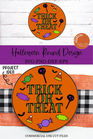 Trick Or Treat Round SVG|Cute Halloween Candy Round SVG SVG Linden Valley Designs 