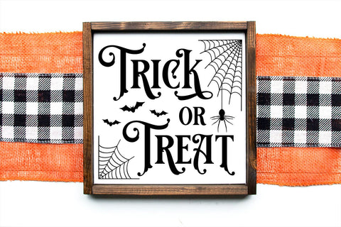 Trick or Treat Sign SVG | Vintage Halloween Sign Cut File SVG B Renee Design 