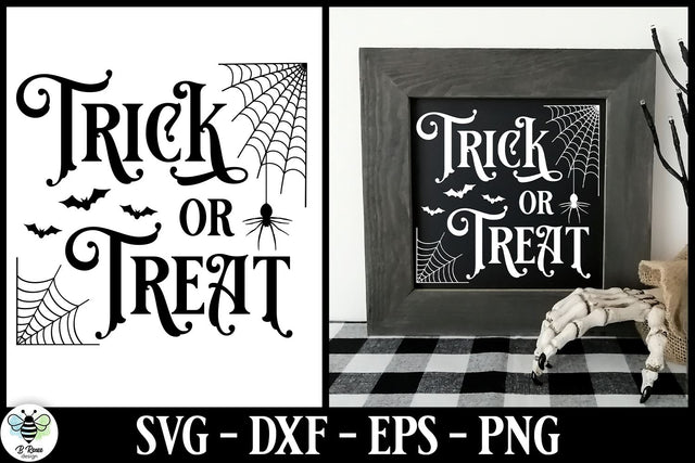 Trick or Treat Sign SVG | Vintage Halloween Sign Cut File SVG B Renee Design 