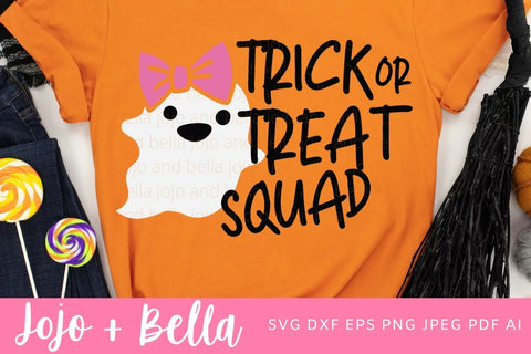 Trick or Treat Squad Svg, Halloween Shirt Svg, Cute Ghost Svg, Cute Spooky Svg, Svg files for Cricut, Silhouette, Sublimation Designs SVG Jojo&Bella 