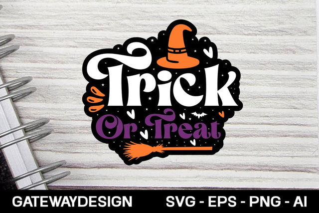 Trick Or Treat Sticker Svg Design SVG designmaster24 