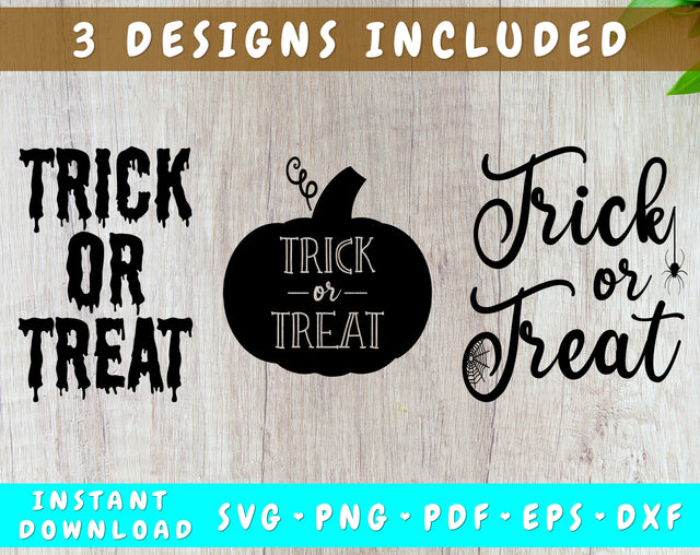 Trick or Treat SVG, 3 Designs SVG HappyDesignStudio 