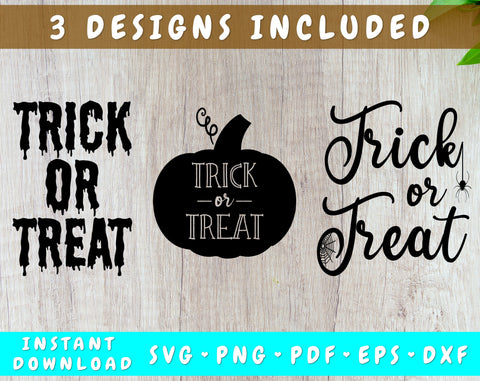 Trick or Treat SVG, 3 Designs SVG HappyDesignStudio 