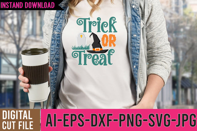Trick Or Treat SVG Cut File, Halloween SVG Design SVG BlackCatsMedia 