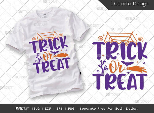 Trick or Treat SVG Cut File | Halloween Svg | Funny Halloween Svg | Boo Svg | Horror Svg | Halloween T-shirt Design SVG ETC Craft 