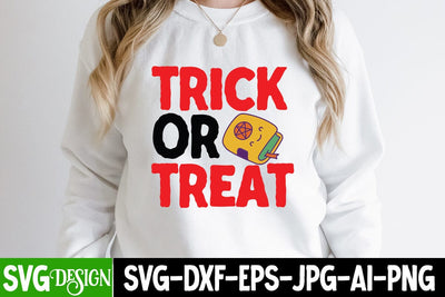 Trick Or Treat SVG Cut File, Trick Or Treat SVG Design, Halloween SVG Design, Halloween Quotes, Halloween Sublimation Design, Halloween Saying SVG Cut File, Halloween SVG Cut File SVG BlackCatsMedia 