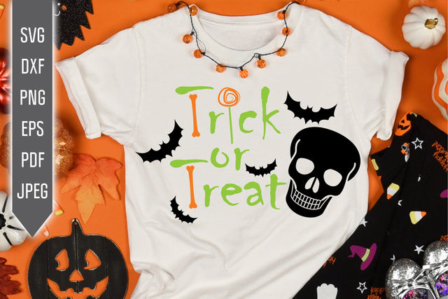 Trick Or Treat Svg. Cut Files For Halloween Onesie, Bib, Bodysuit, Shirt For Boy, Girl, Kid, Toddler, Child. Cricut, Silhouette. SVG Mint And Beer Creations 