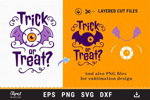 Trick or treat SVG, Halloween shirt SVG, Halloween DXF, PNG SVG ClipartMuchLove 
