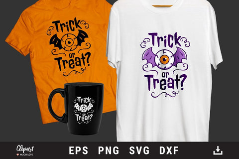Trick or treat SVG, Halloween shirt SVG, Halloween DXF, PNG SVG ClipartMuchLove 